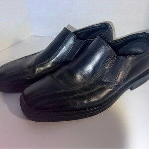 ALfani Mens Black Leather Slip-On Dress Shoes Size 10.5